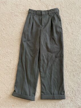 George boys Olive Gray Wide-Leg Pleated Pants